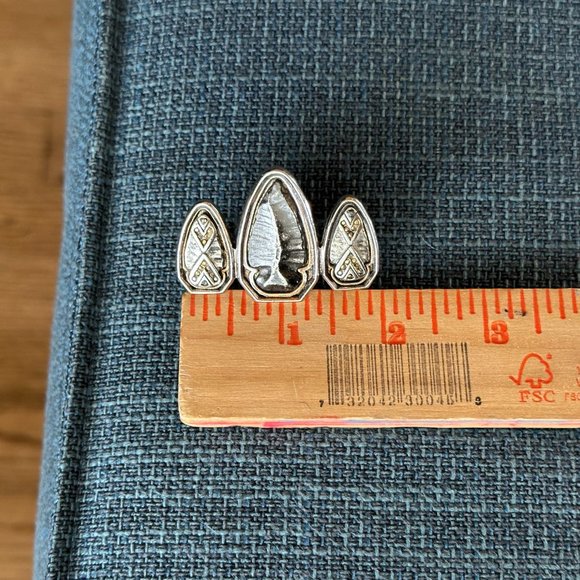 House of Harlow 1960 Triple Arrowhead & Pave Crystal Statement Ring Black Silver - Picture 15 of 16